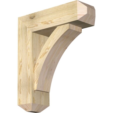 Ekena Millwork Thorton Craftsman Rough Sawn Bracket w/ Offset Brace, Douglas Fir, 8"W x 26"D x 30"H BKT0806X26X30THR04RDF